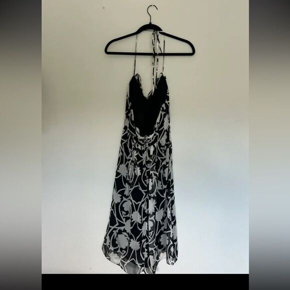 Milly black and white halter dress 4 - Picture 2 of 5